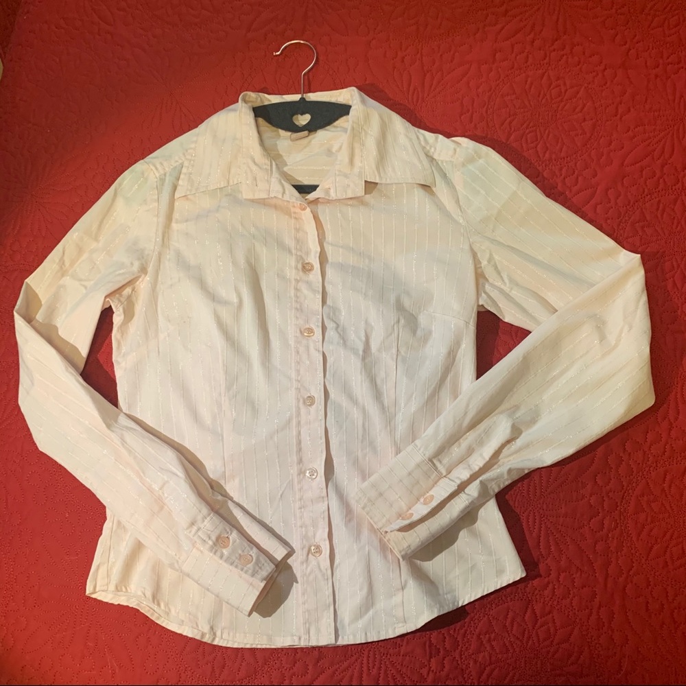 FOREVER 21 Long Sleeve Pink Button Down Shirt